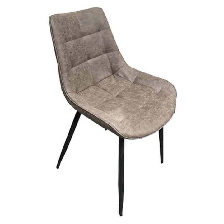 Madison PU Leather & Metal Dining Chair, Antique Grey
