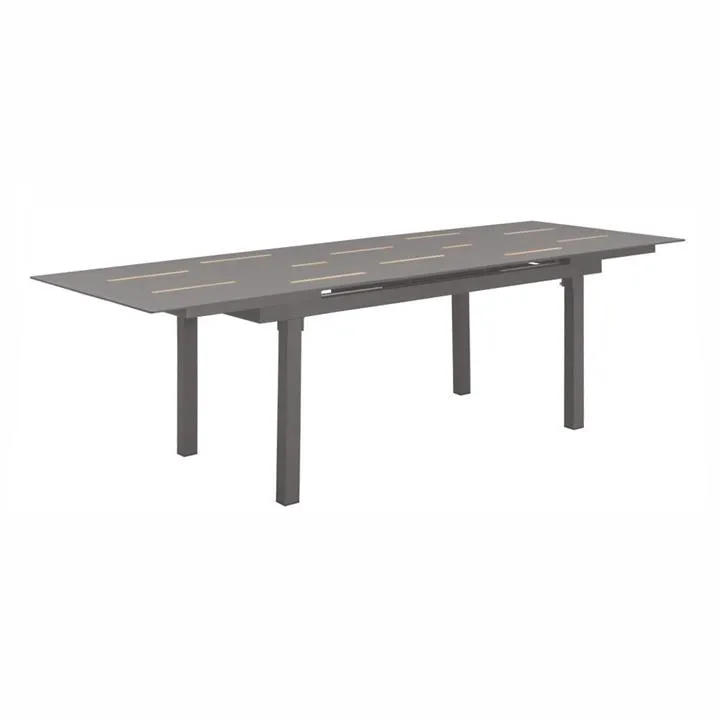 Indosoul Milan Metal Outdoor Extention Dining Table, 200-260cm, Graphite