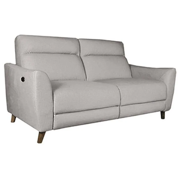 Montana Fabric Electric Recliner Sofa, 2 Seater, Mazza Stone