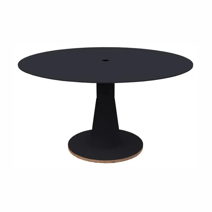Indosoul Omg Metal Outdoor Round Dining Table, Metal Top, 137cm, Charcoal