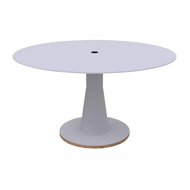Indosoul Omg Metal Outdoor Round Dining Table, Metal Top, 137cm, White