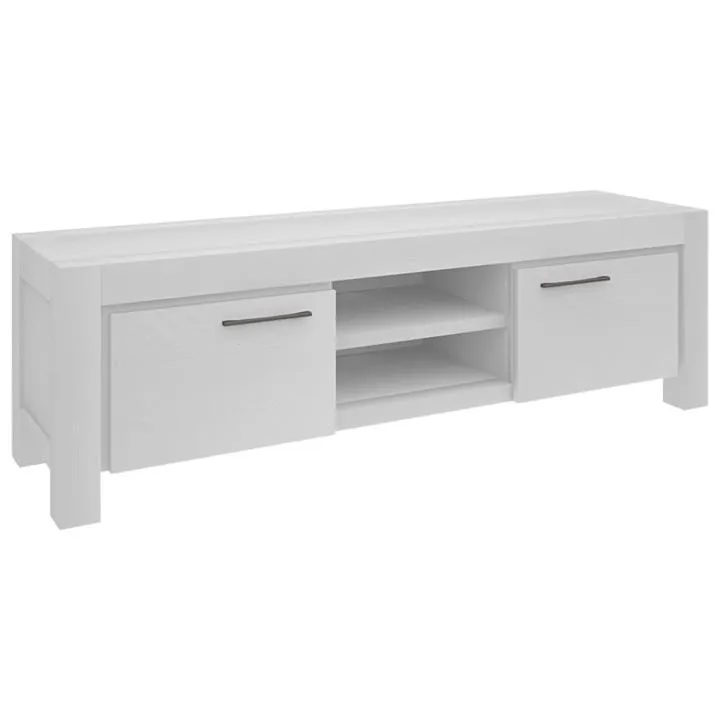 Kanye Acacia Timber 2 Door TV Unit, 200cm, Rustic White