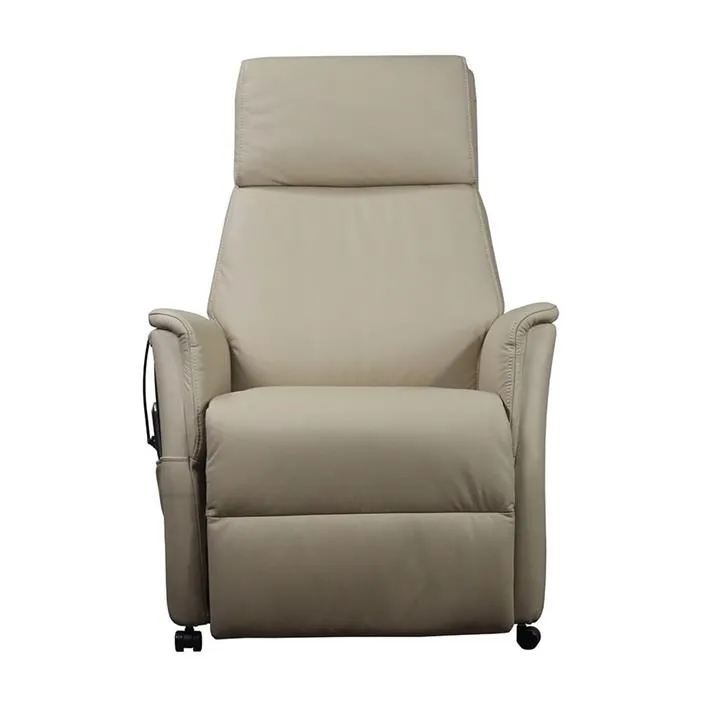 Eccles Leather Electric Recliner Lift Chair, Ivory