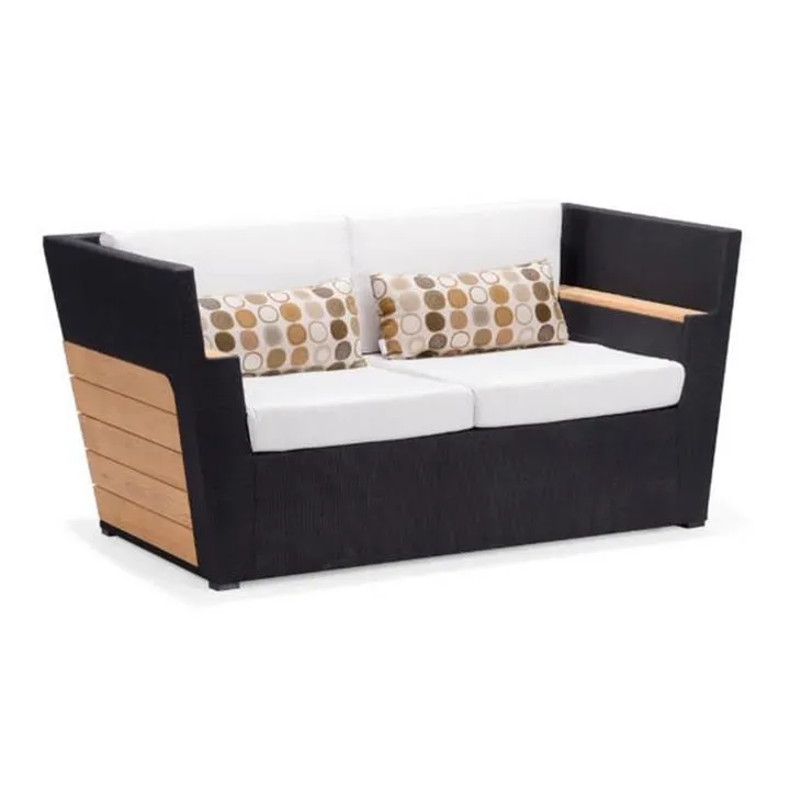 Indosoul Greenwich Teak Timber & Fabric Outdoor Loveseat
