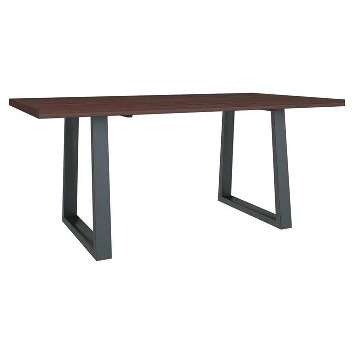 Heston European Oak Timber & Metal Dining Table, 220cm, U Leg, Cherry
