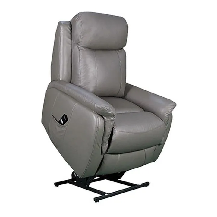Ascot Leather Electric Recliner Lift Chair, Single Motor, Dark Grey