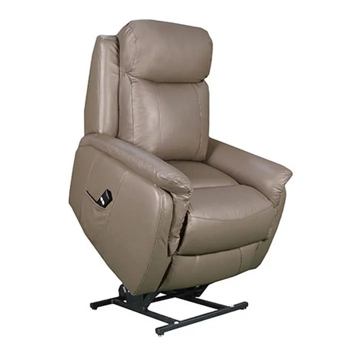 Ascot Leather Electric Recliner Lift Chair, Single Motor, Taupe