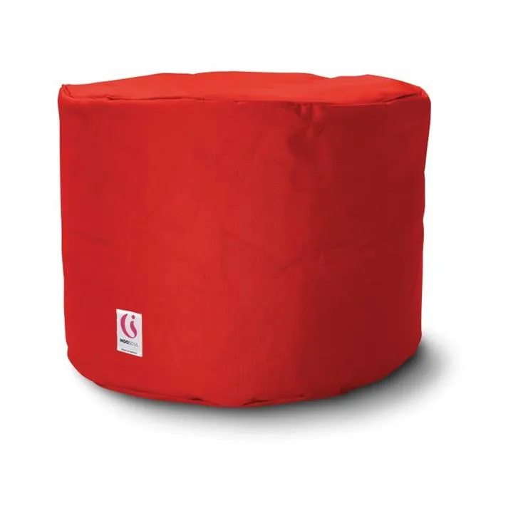 Indosoul Cordoba Outdoor Round Ottoman Bean Bag Cover, Red