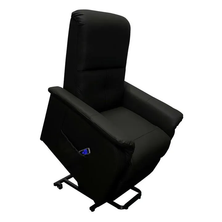 Austin Leather Dual Motor Electric Recliner Lift Chair with Heater & Massage, Black
