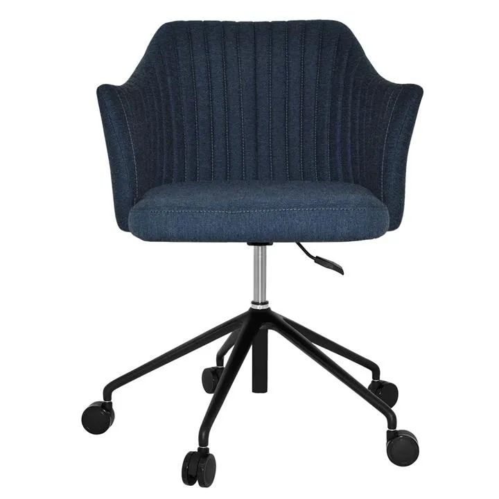 Coogee Commercial Grade Gravity Fabric Gas Lift Office Armchair, V2, Navy / Black