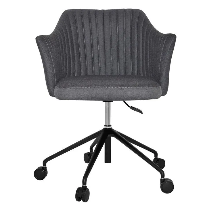 Coogee Commercial Grade Gravity Fabric Gas Lift Office Armchair, V2, Slate / Black