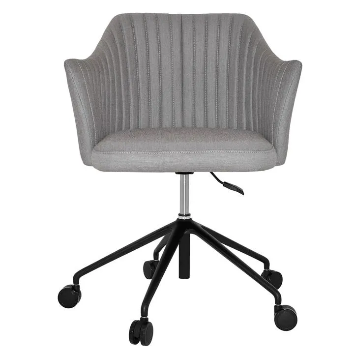 Coogee Commercial Grade Gravity Fabric Gas Lift Office Armchair, V2, Steel / Black