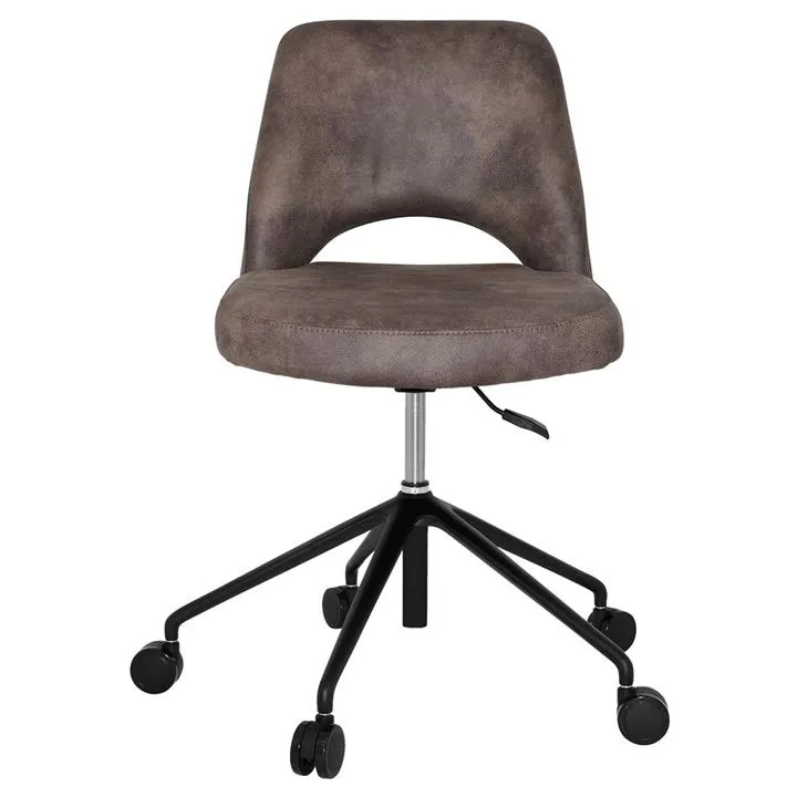 Albury Commercial Grade Eastwood Fabric Gas Lift Office Chair, V2, Donkey / Black