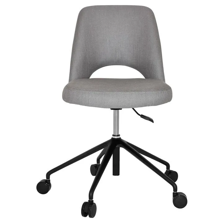 Albury Commercial Grade Gravity Fabric Gas Lift Office Chair, V2, Steel / Natural