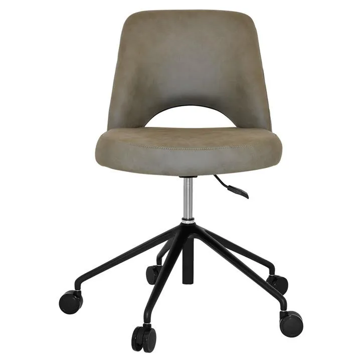 Albury Commercial Grade Pelle / Benito Fabric Gas Lift Office Chair, V2, Sage / Black