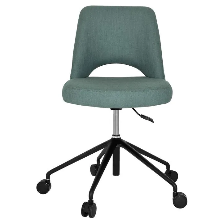 Albury Commercial Grade Gravity Fabric Gas Lift Office Chair, V2, Teal / Black