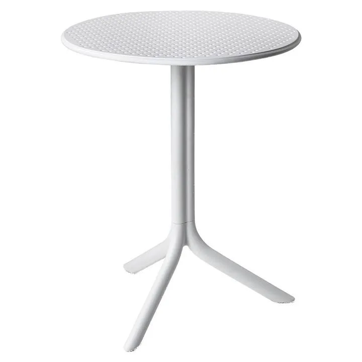 Step Italian Made Commercial Grade Indoor / Outdoor Round Dining Table, 60cm, White