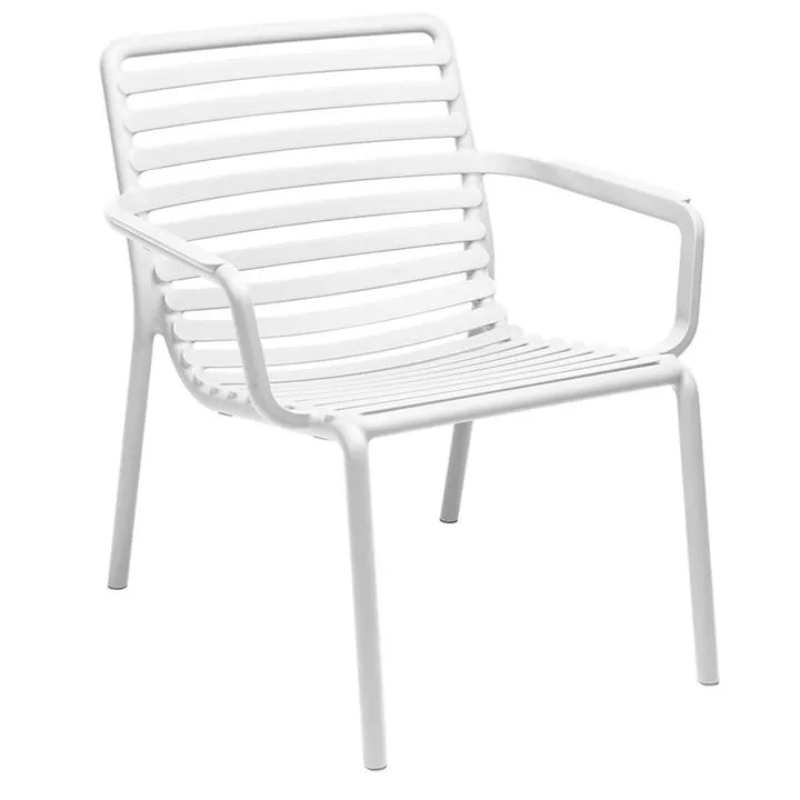 Doga Italian Made Commercial Grade Stackable Indoor / Outdoor Lounge Armchair, White