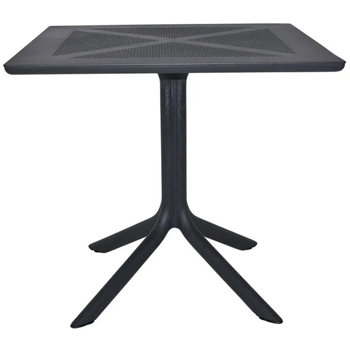 Clip X Commercial Grade Square Outdoor Dining Table, 80cm, Anthracite