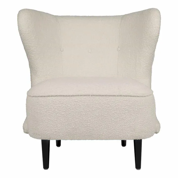 Abigail Boucle Fabric Occasional Chair, Off White