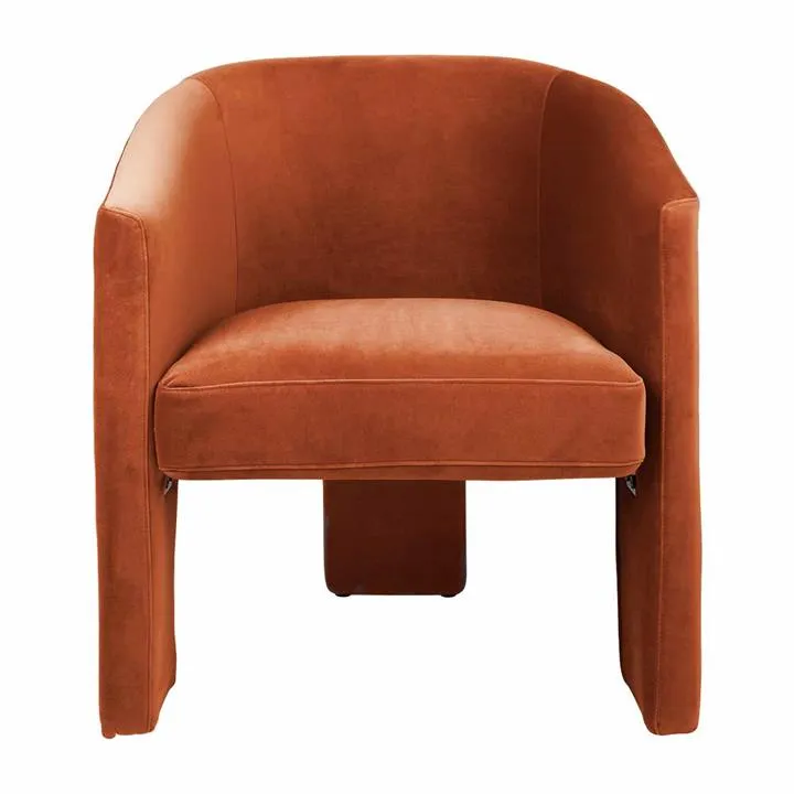 Kylie Velvet Fabric Dining Tub Chair, Caramel