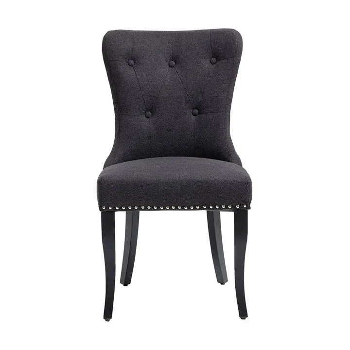 Lugano Fabric Dining Chair, Set of 2, Black