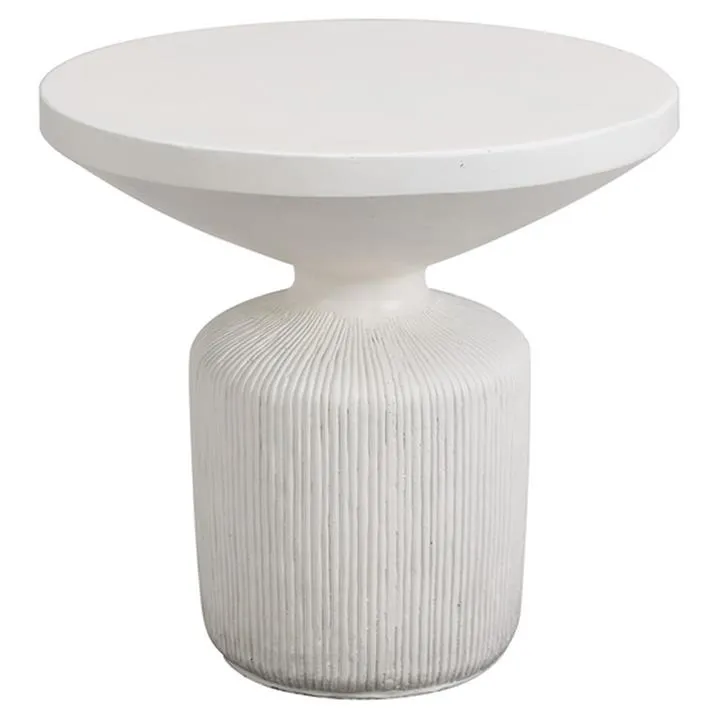 Lahaina Magnesia Indoor / Outdoor Round Side Table, Coconut Milk