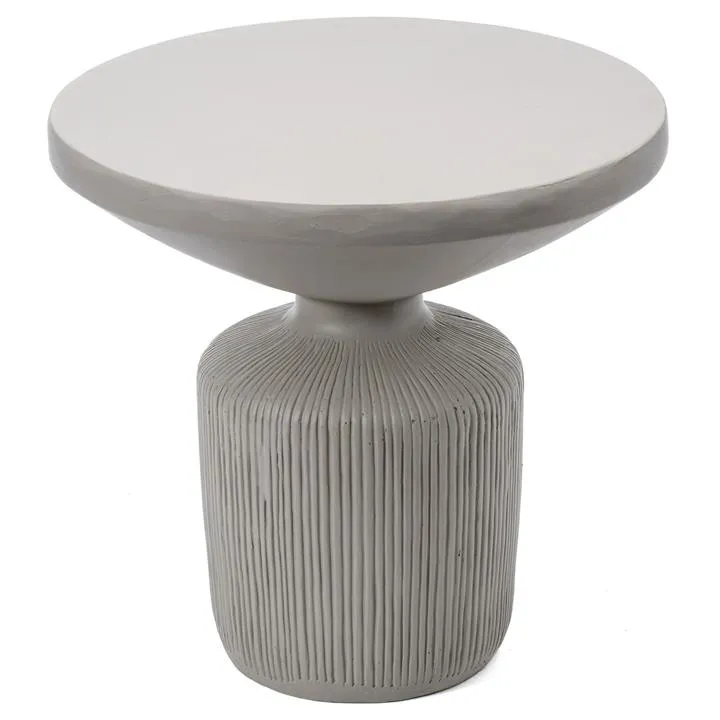 Lahaina Magnesia Indoor / Outdoor Round Side Table, Grey