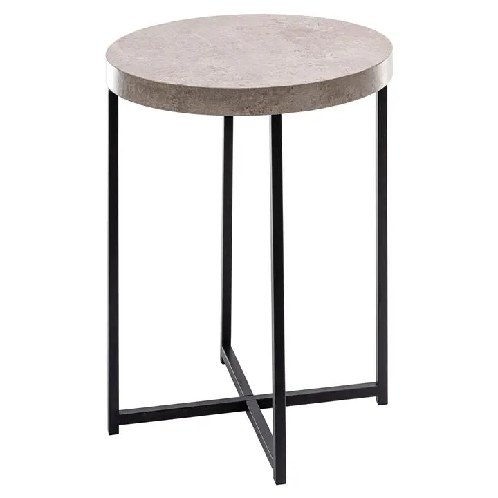 Harper Concrete Effect Top Round Side Table