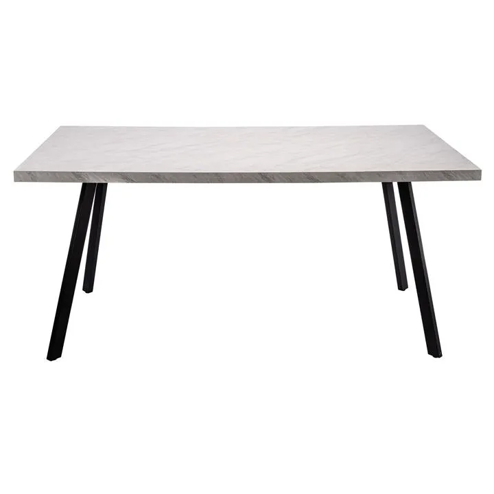 Harper Marble Effect Top Dining Table, 165cm
