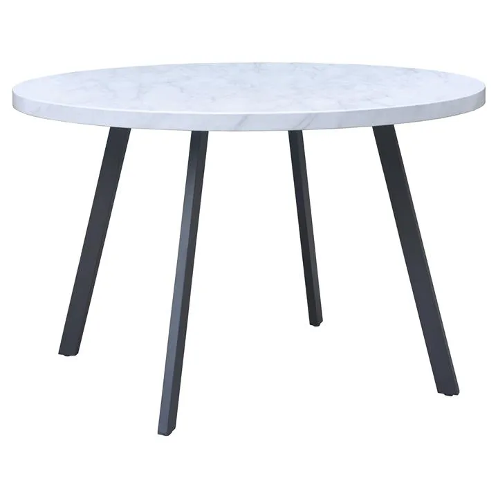 Harper Marble Effect Top Round Dining Table, 120cm