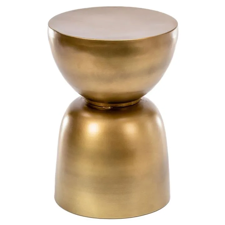 Luxe Iron Hourglass Side Table, Gold