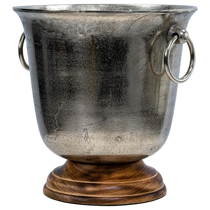 Luccian Metal Champagne Bucket, Timber Base, Tall