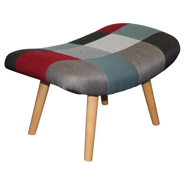 Heizer Patchwork Fabric Foot Stool