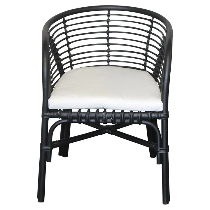 Vato Rattan Carver Dining Chair, Black
