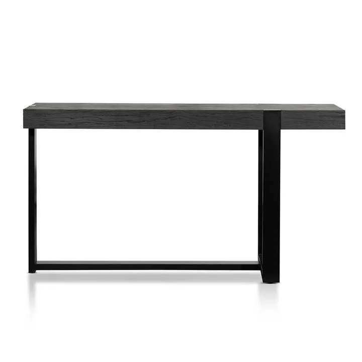Eleni Elm Timber & Metal Console Table, 150cm, Black