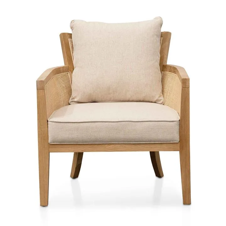 Keith Timber & Rattan Armchair, Distressed Natural / Sand