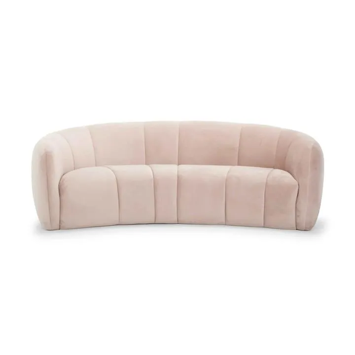 Salisbury Velvet Fabric Sofa, 3 Seater, Blush
