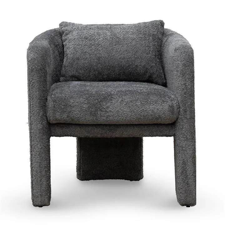 Errol Faux Fur Tub Chair, Iron Grey