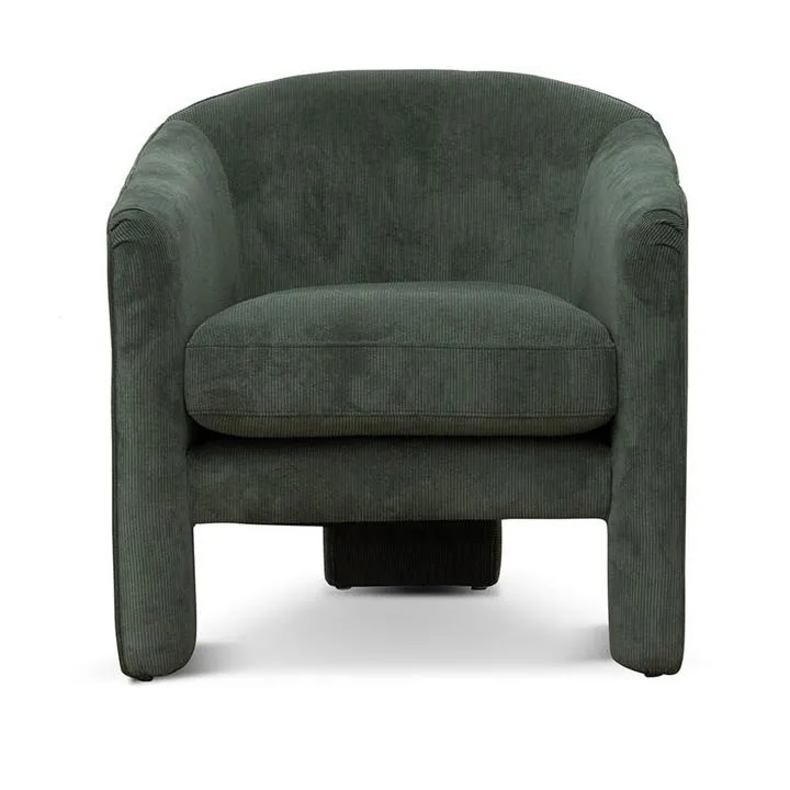 Chesler Corduroy Fabric Armchair, Olive