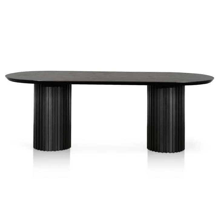 Mossvale Wooden Oval Dining Table, 220cm, Black