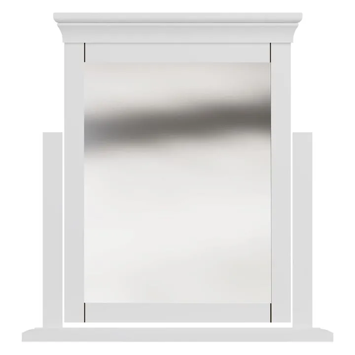 Durham Wooden Frame Dressing Mirror, 58cm, White by Krendler Furniture