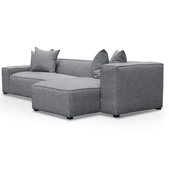 Casey 3 Seater Right Chaise Fabric Sofa - Graphite Grey by Interior Secrets - AfterPay Available