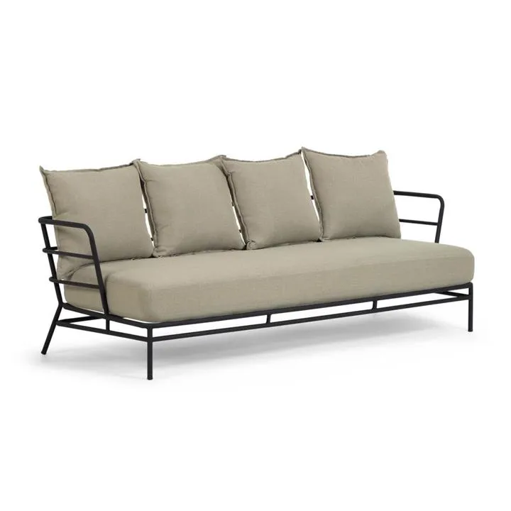 Mare Steel Frame Outdoor Sofa - Beige by Interior Secrets - AfterPay Available