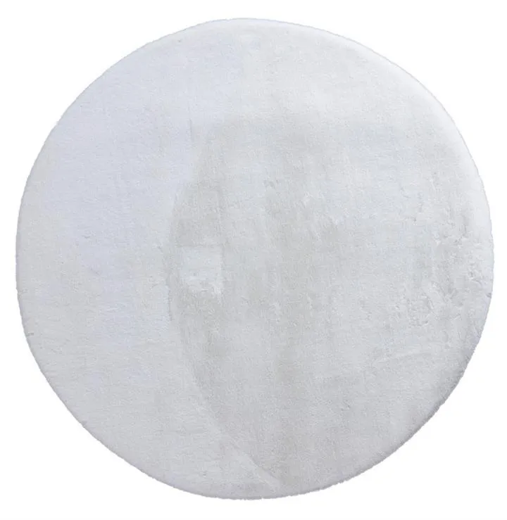 Pony Polyester 180cm Round Rug - White by Interior Secrets - AfterPay Available