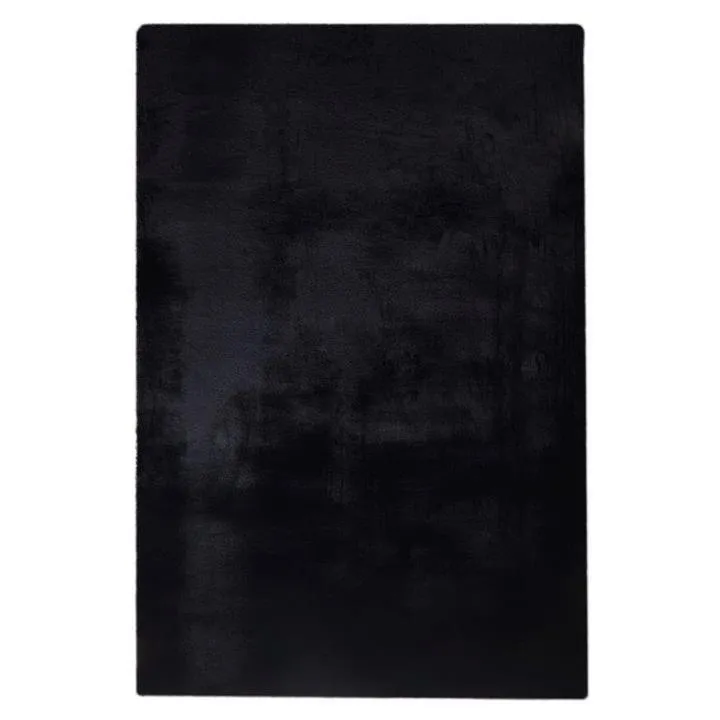 Pony Polyester 80 x 150cm Rug - Black by Interior Secrets - AfterPay Available