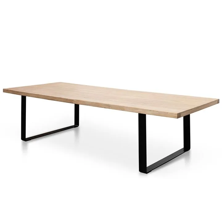 Dalton Reclaimed Elm Wood Dining Table 3m - Rustic Natural - Thick Top by Interior Secrets - AfterPay Available