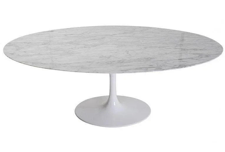 Tulip 2m Marble Oval Dining Table by Interior Secrets - AfterPay Available