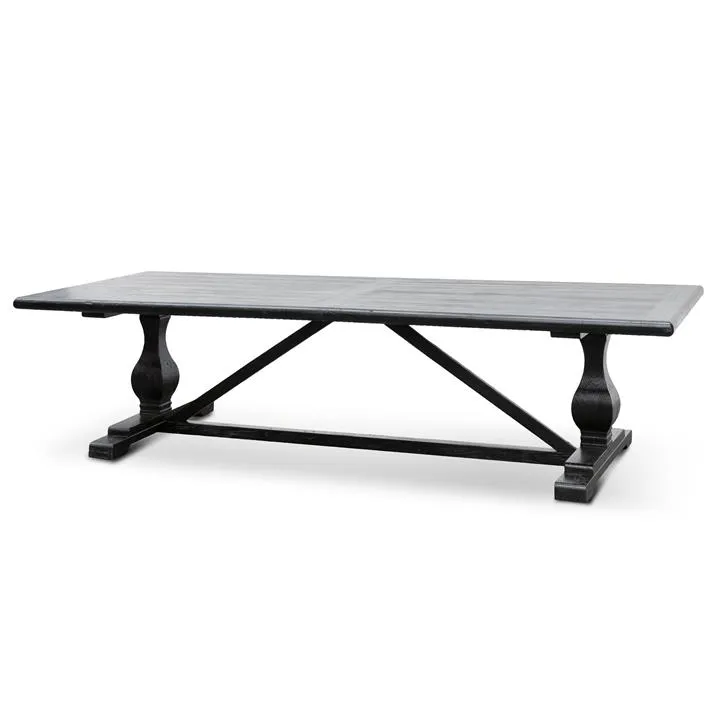 Titan Reclaimed Dining Table 3m - Black- 1.2m (W) - Thick Top by Interior Secrets - AfterPay Available