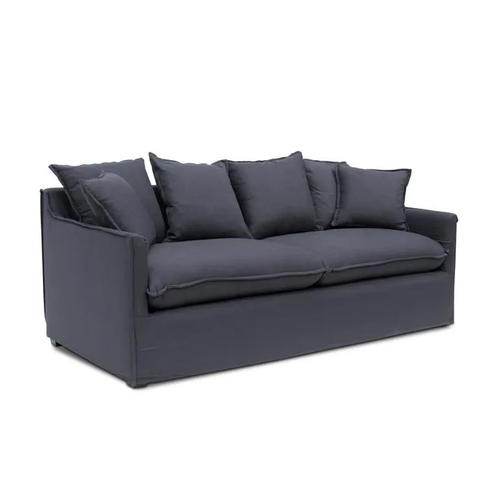 Candice 3 Seater Fabric Sofa - Charcoal Linen - Last One by Interior Secrets - AfterPay Available